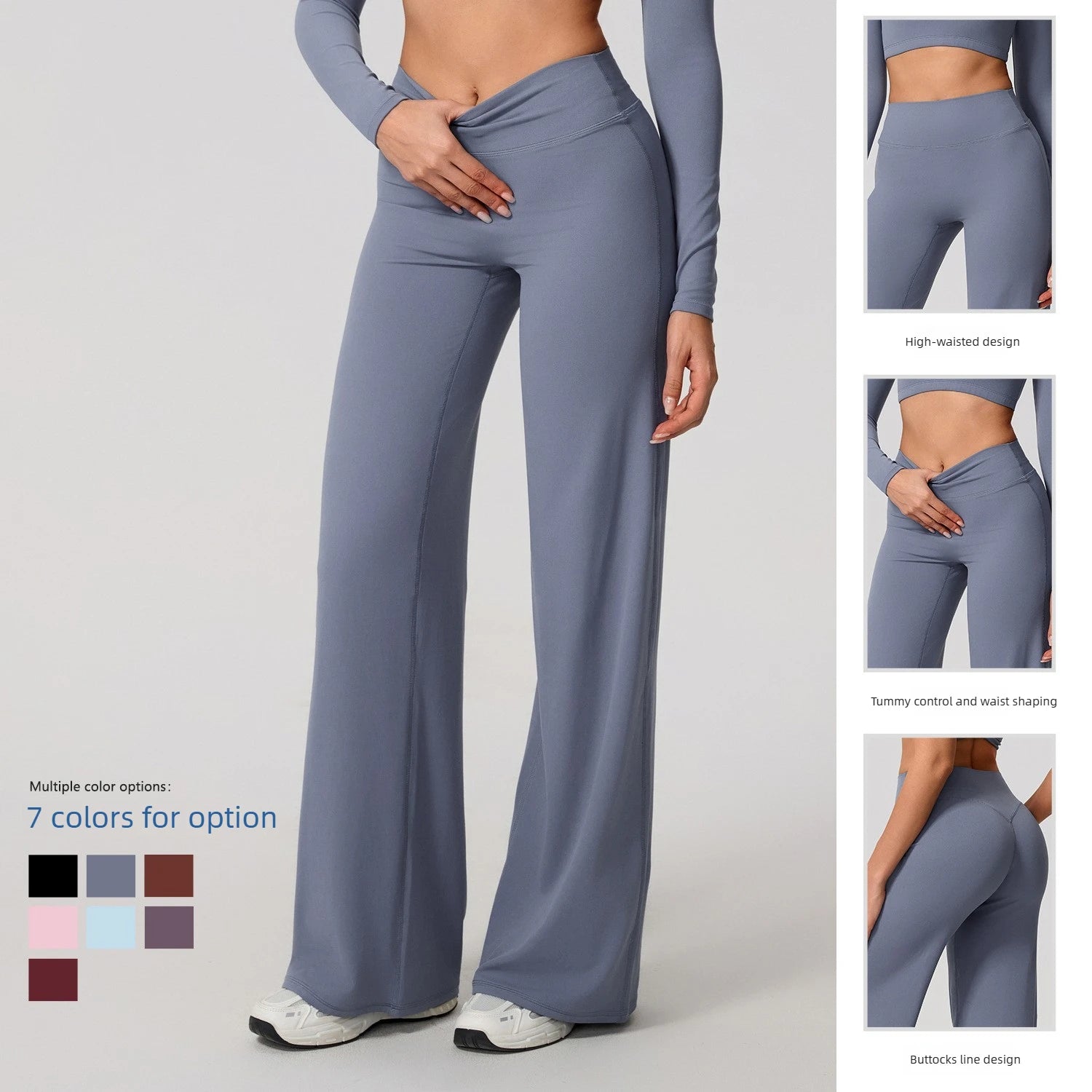 Lezyan Loose Soft Yoga Wide Leg Pants Pilates Running Fitness High Waist Straight Pants Gym Leggings Women Workout