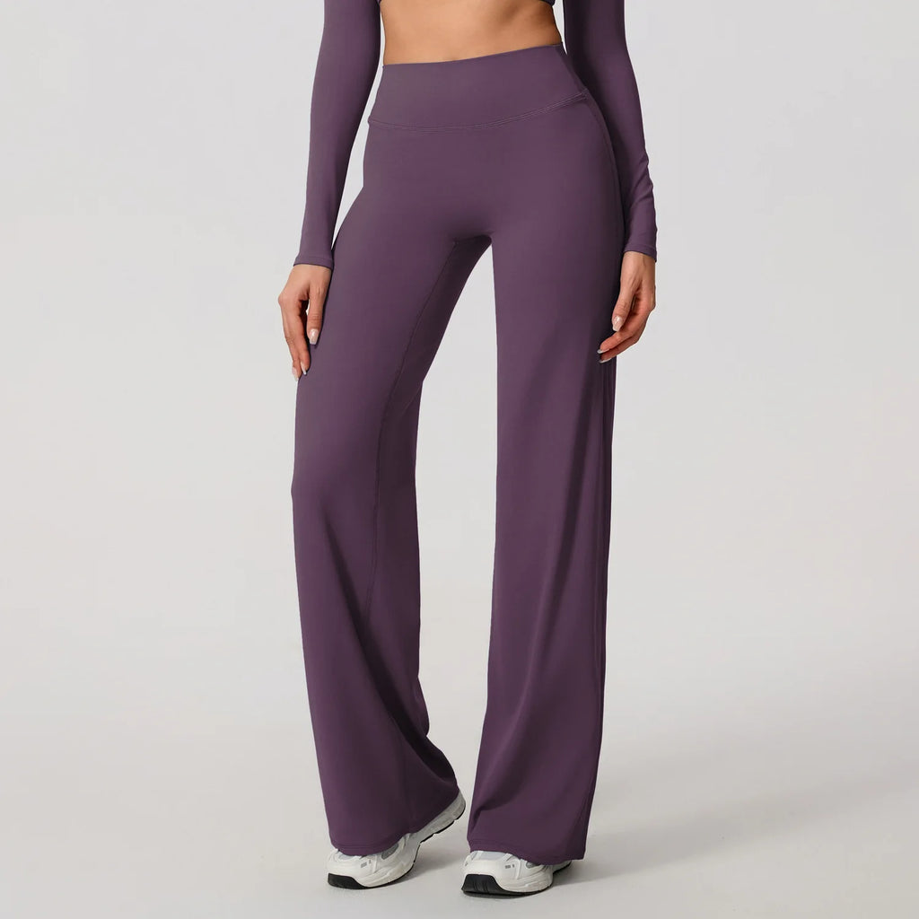 Lezyan Loose Soft Yoga Wide Leg Pants Pilates Running Fitness High Waist Straight Pants Gym Leggings Women Workout