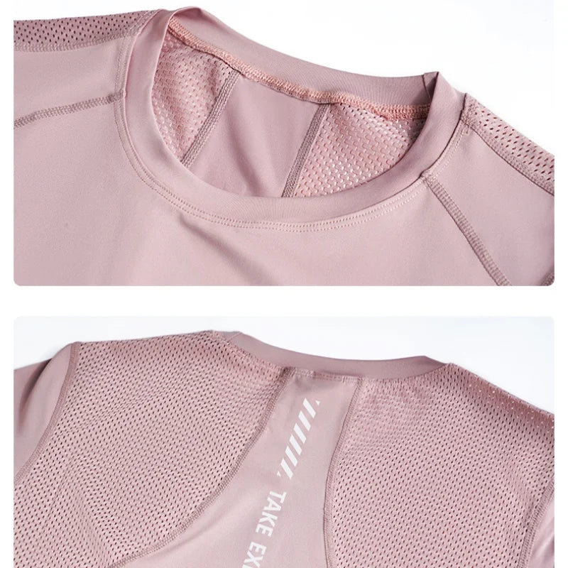DRUR Summer Lightweight Running T Shirt Women Quick Dry Gym Workout Top Breathable Loose Fit Sports Tee Activewear Yoga Clothes