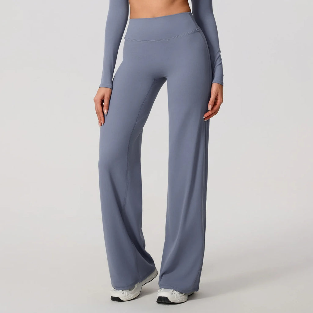 Lezyan Loose Soft Yoga Wide Leg Pants Pilates Running Fitness High Waist Straight Pants Gym Leggings Women Workout