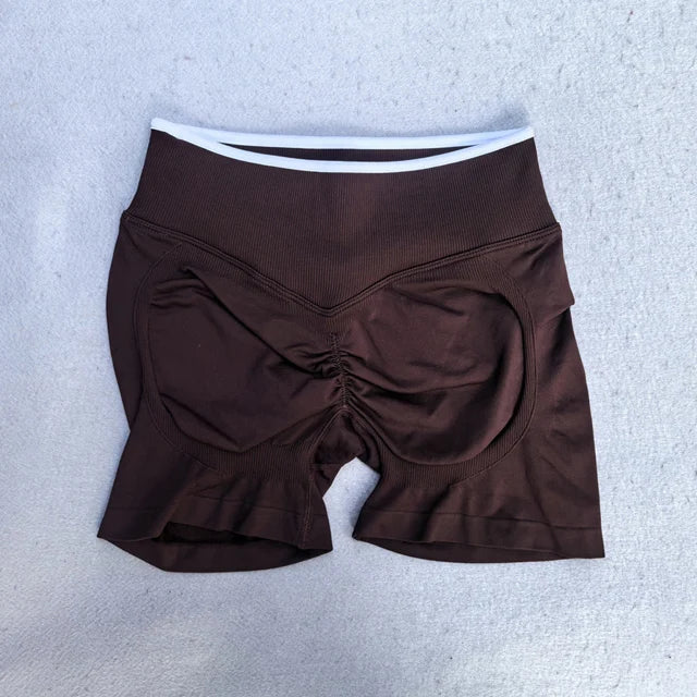 Solid Color Seamless Shorts Women Workout Scrunch Butt Lifting Yoga Shorts High Waist Fitness Biker Running Bottom GYM Shorts