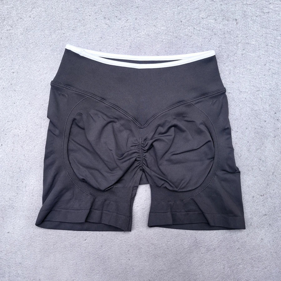 Solid Color Seamless Shorts Women Workout Scrunch Butt Lifting Yoga Shorts High Waist Fitness Biker Running Bottom GYM Shorts