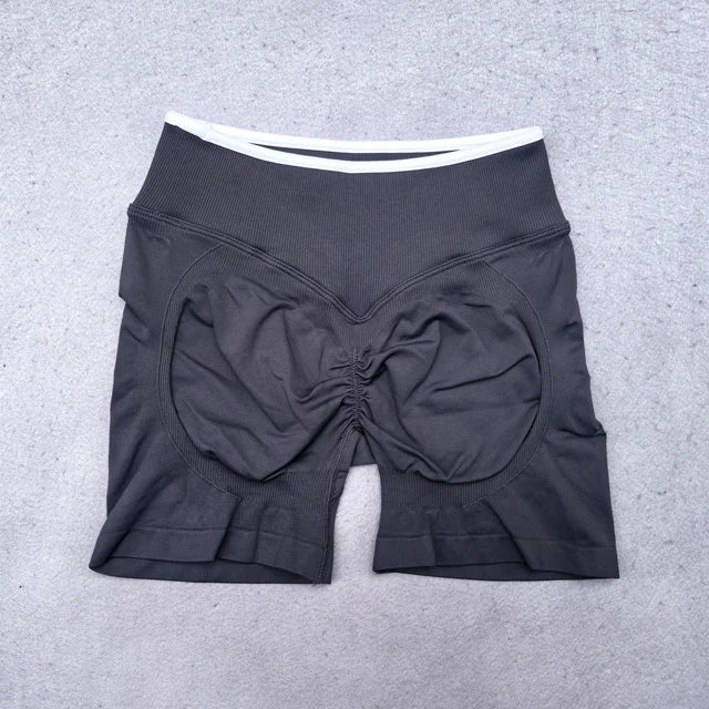Solid Color Seamless Shorts Women Workout Scrunch Butt Lifting Yoga Shorts High Waist Fitness Biker Running Bottom GYM Shorts
