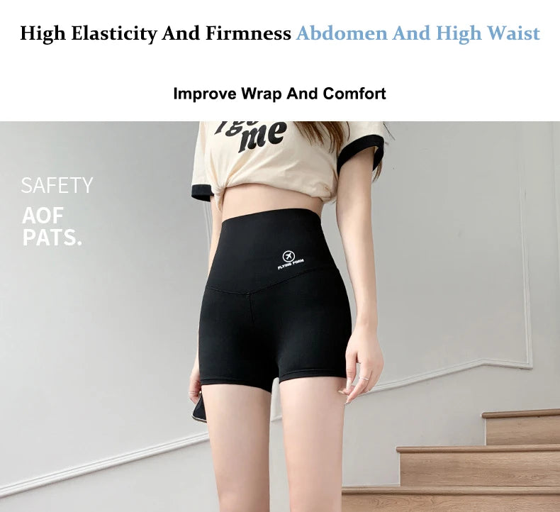 2026 Summer Sports Yoga Shorts Women Letter Embroidery Biker Shorts Women High Waist Casual Streetwear Elastic Female Underwear