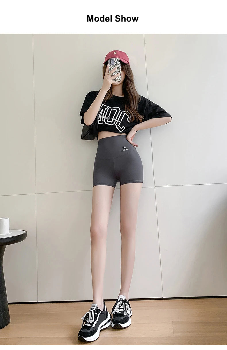 2026 Summer Sports Yoga Shorts Women Letter Embroidery Biker Shorts Women High Waist Casual Streetwear Elastic Female Underwear
