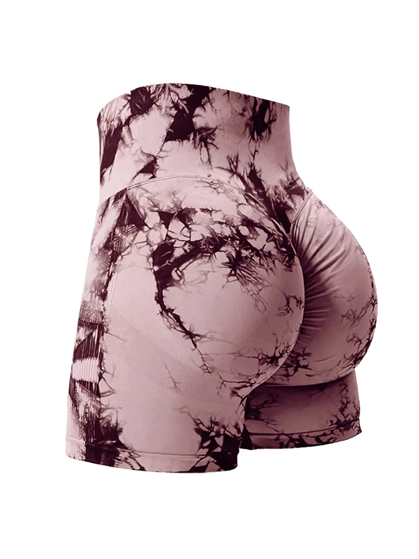2PCS Tie Dye Butt Lifting Sexy Gym Shorts Woman Skinny Stretch High Waist Sport Shorts Casual Seamless Scrunch Butt