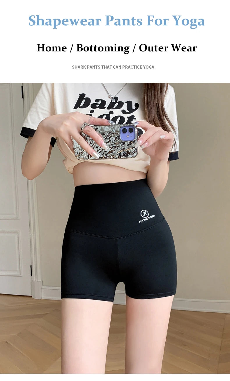 2026 Summer Sports Yoga Shorts Women Letter Embroidery Biker Shorts Women High Waist Casual Streetwear Elastic Female Underwear