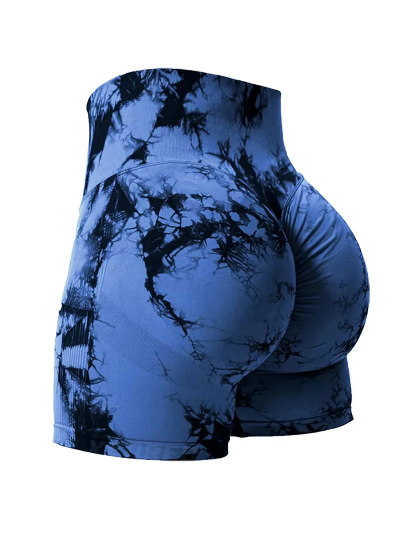 2PCS Tie Dye Butt Lifting Sexy Gym Shorts Woman Skinny Stretch High Waist Sport Shorts Casual Seamless Scrunch Butt
