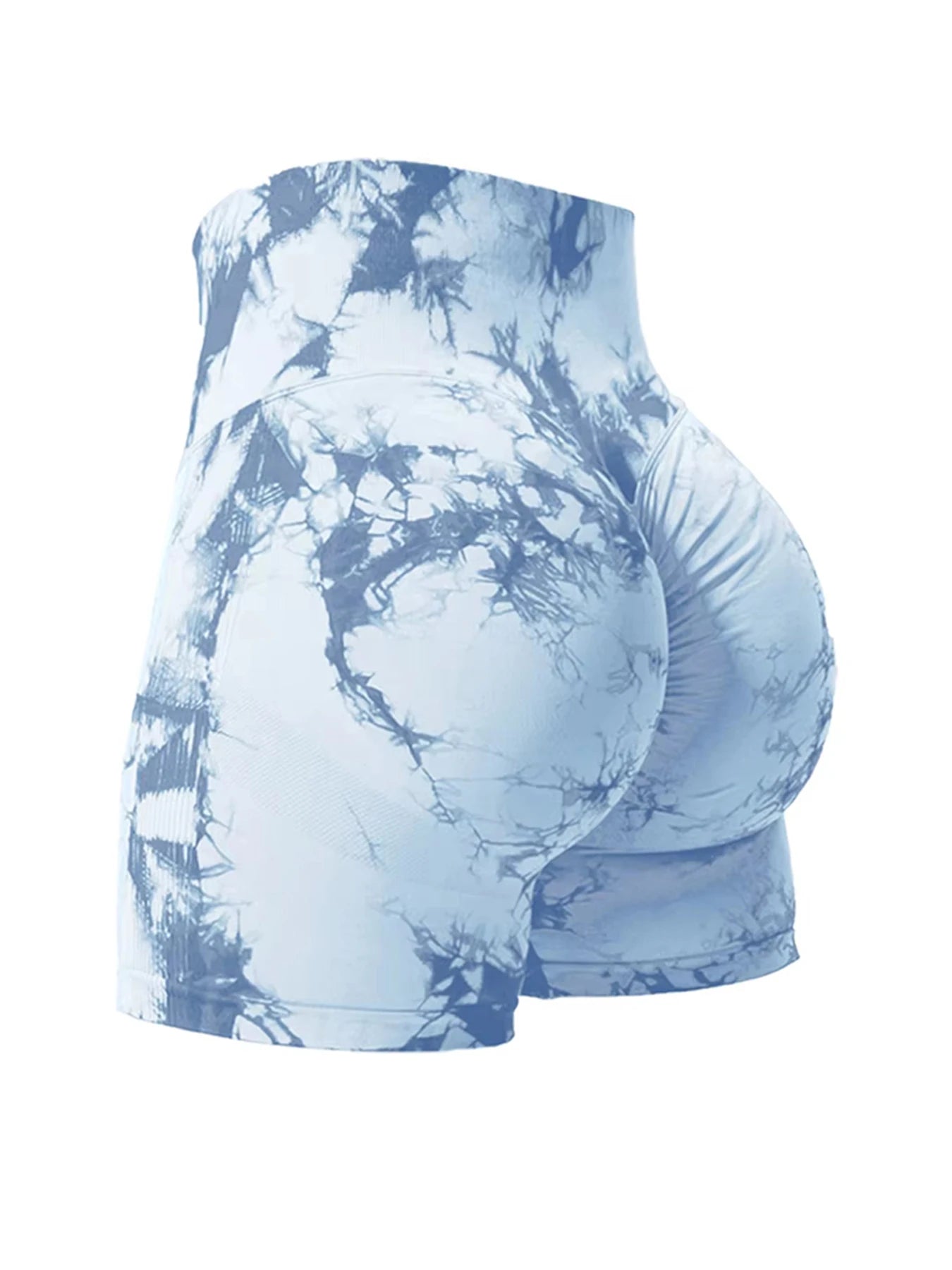 2PCS Tie Dye Butt Lifting Sexy Gym Shorts Woman Skinny Stretch High Waist Sport Shorts Casual Seamless Scrunch Butt