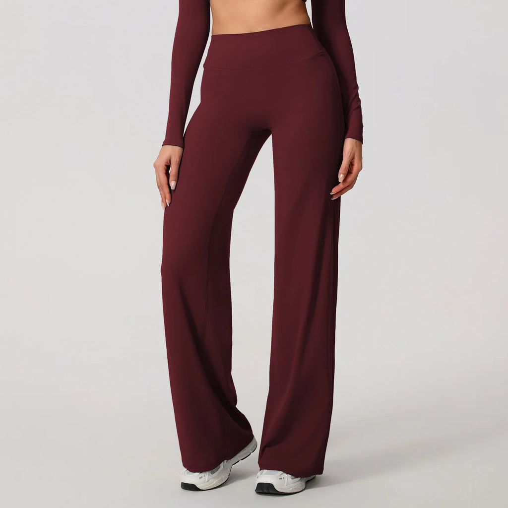 Lezyan Loose Soft Yoga Wide Leg Pants Pilates Running Fitness High Waist Straight Pants Gym Leggings Women Workout