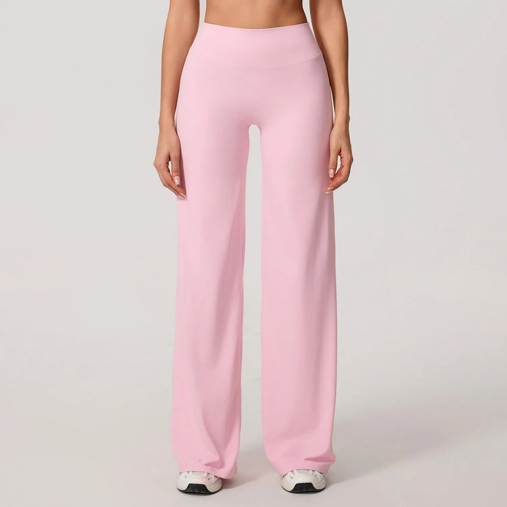 Lezyan Loose Soft Yoga Wide Leg Pants Pilates Running Fitness High Waist Straight Pants Gym Leggings Women Workout