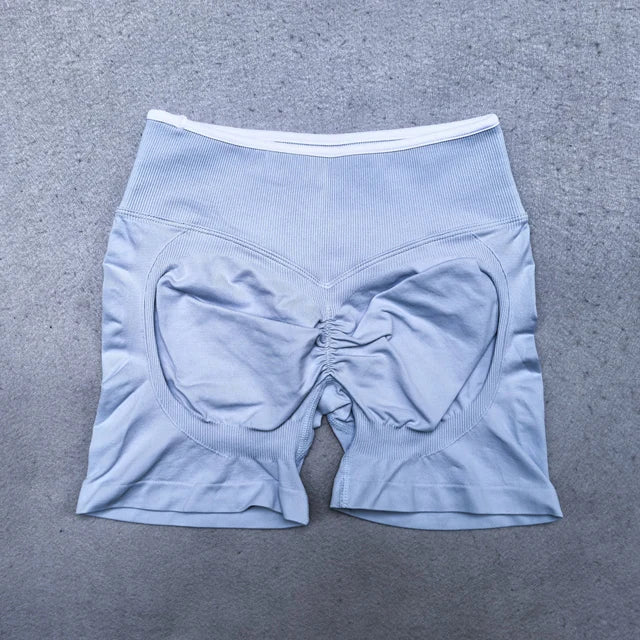 Solid Color Seamless Shorts Women Workout Scrunch Butt Lifting Yoga Shorts High Waist Fitness Biker Running Bottom GYM Shorts