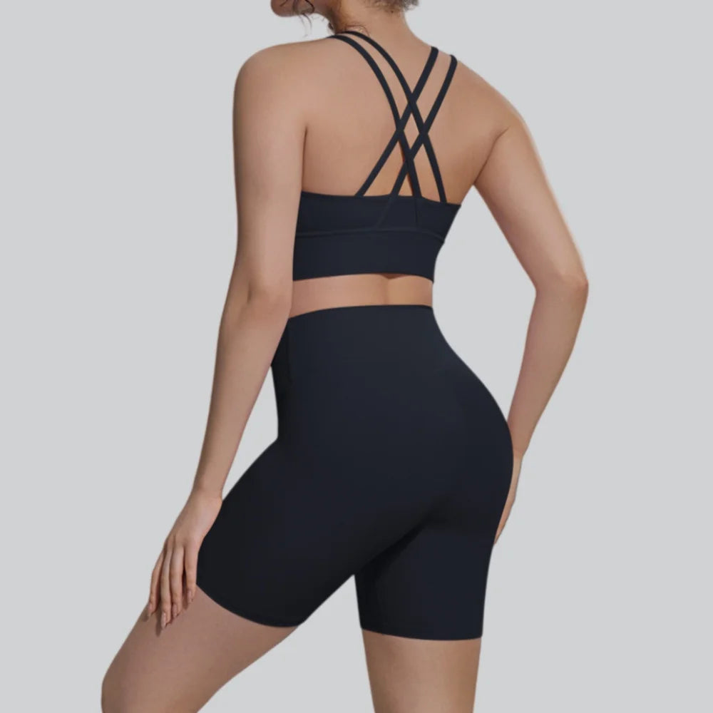 2 Pieces Yoga Suit Women's Summer Tracksuit Fitness Gym Clothes Fast Dry Sports Bra Legging Shorts Workout Gym Sets Sportswear